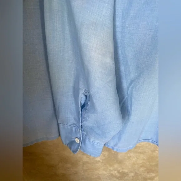 Vintage Kmart Permanent Press Double Pocket Button Front Shirt Lite Blue 70s 80s - Picture 7 of 7